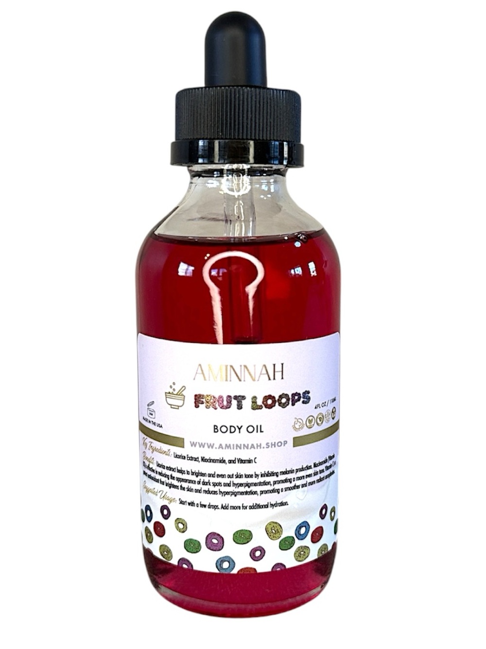 AMINNAH Fruit Loops Body Oil, 4fl oz - Picture 2 of 9